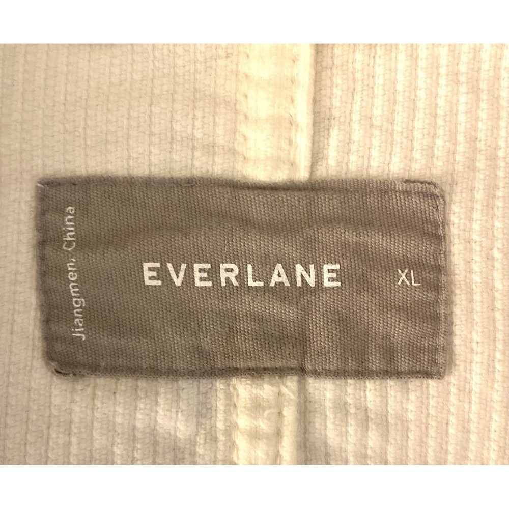 Everlane Women's Ivory Corduroy Button Chore Jacket Coat Pockets Vintage Vibe XL - Picture 3 of 4